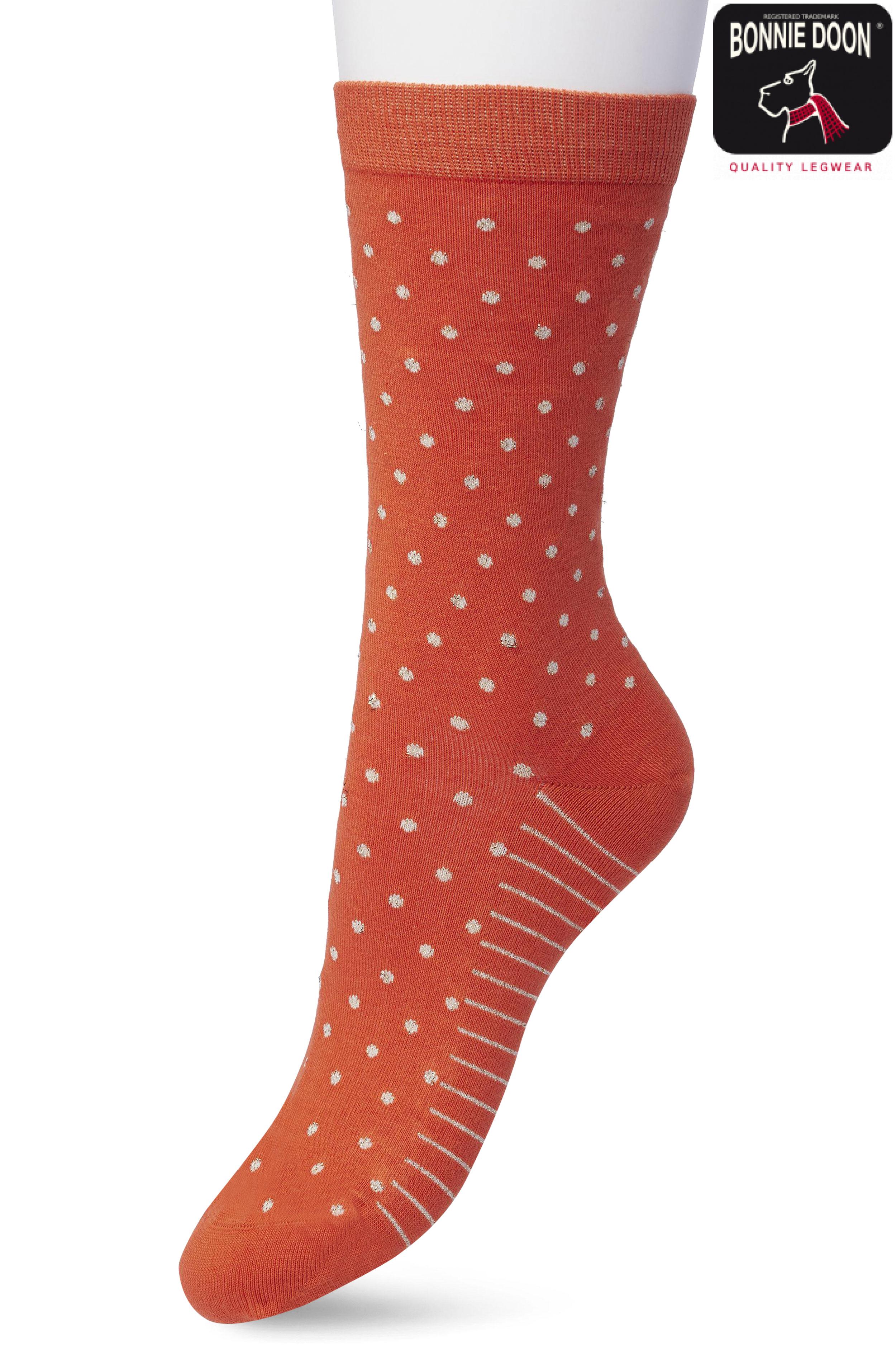 Lurex Dots sock Burnt sienna
