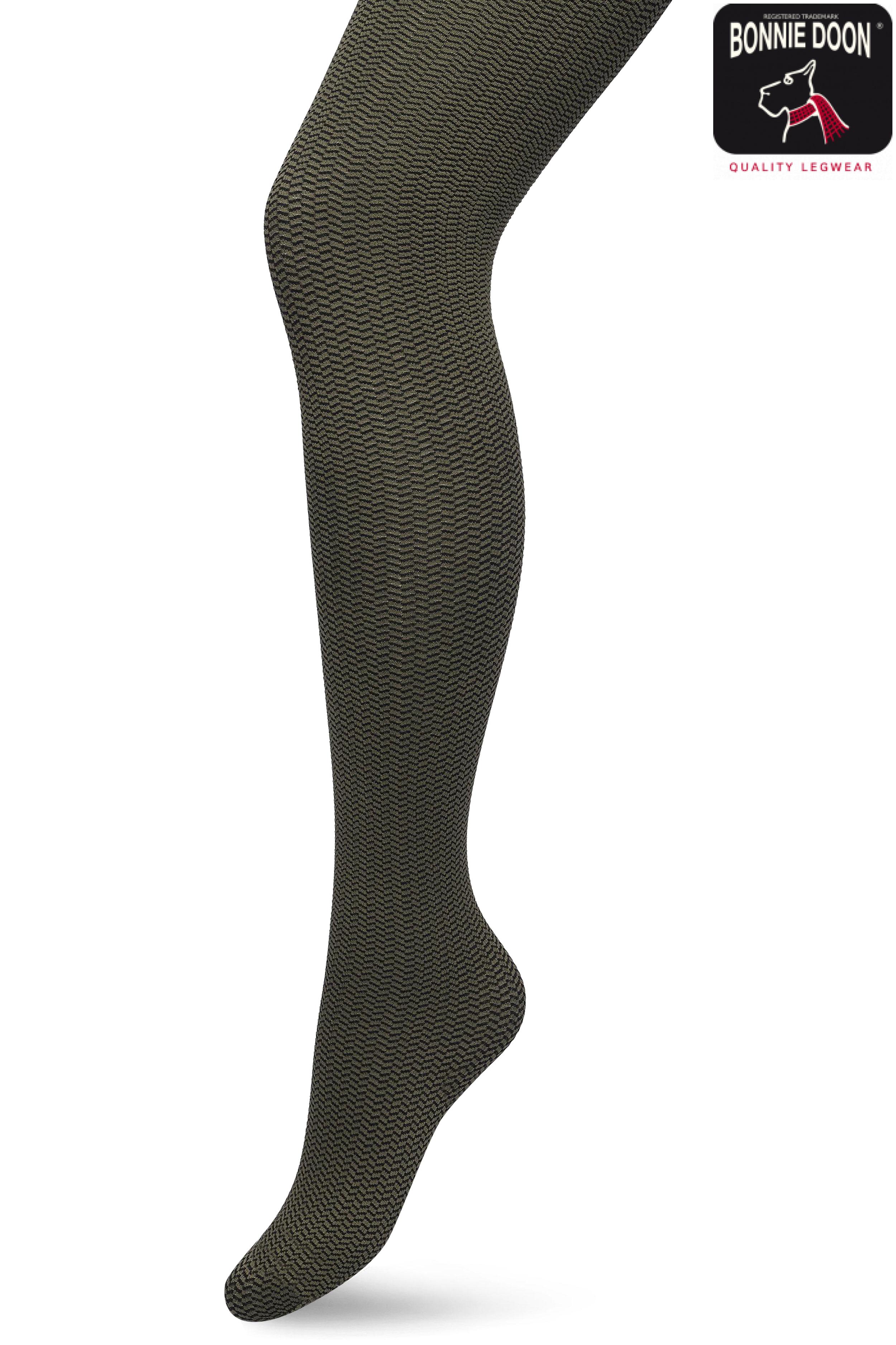 Little Herringbone tights Ivy green