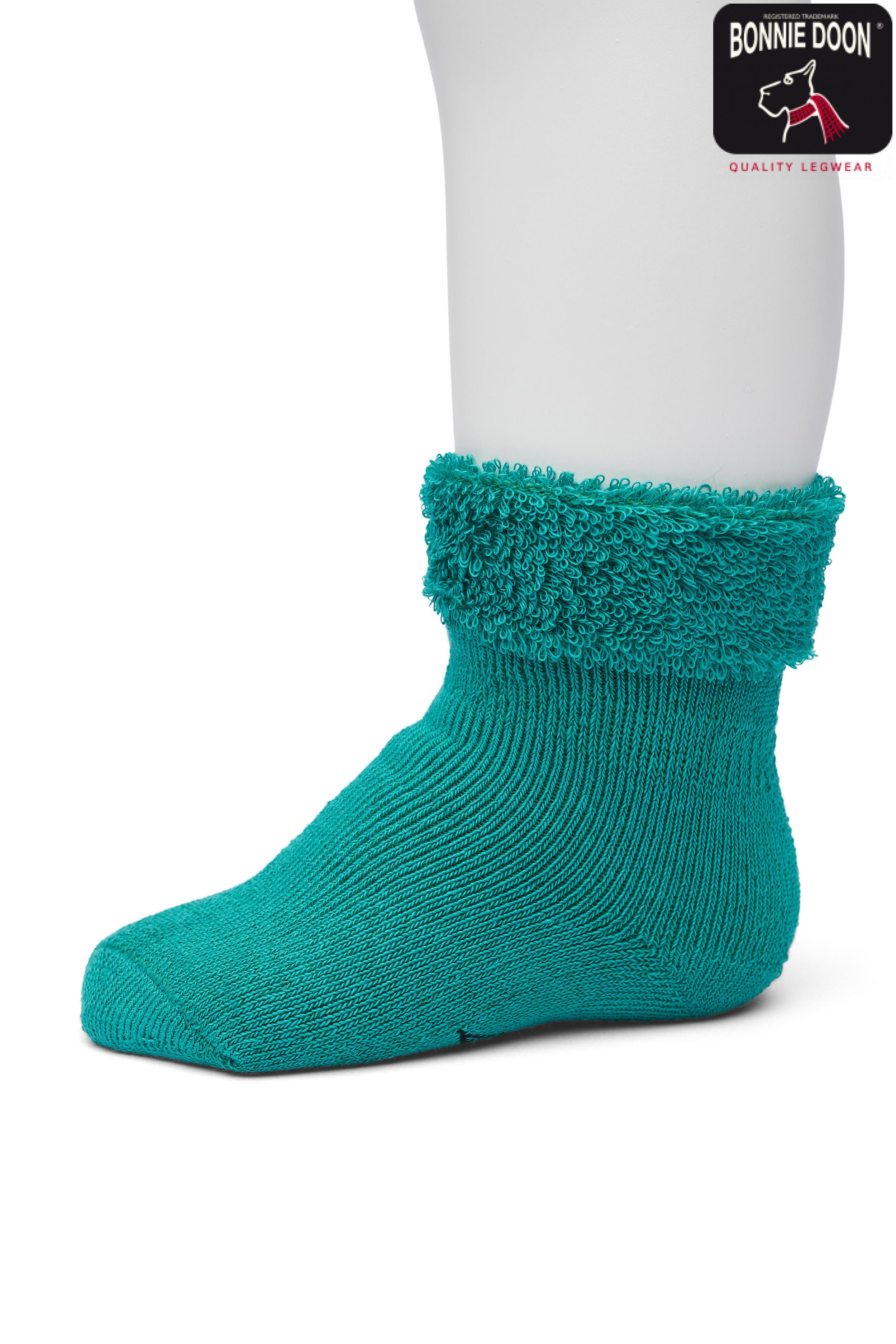 Cuffed Terry Bootie Organic Peacock green