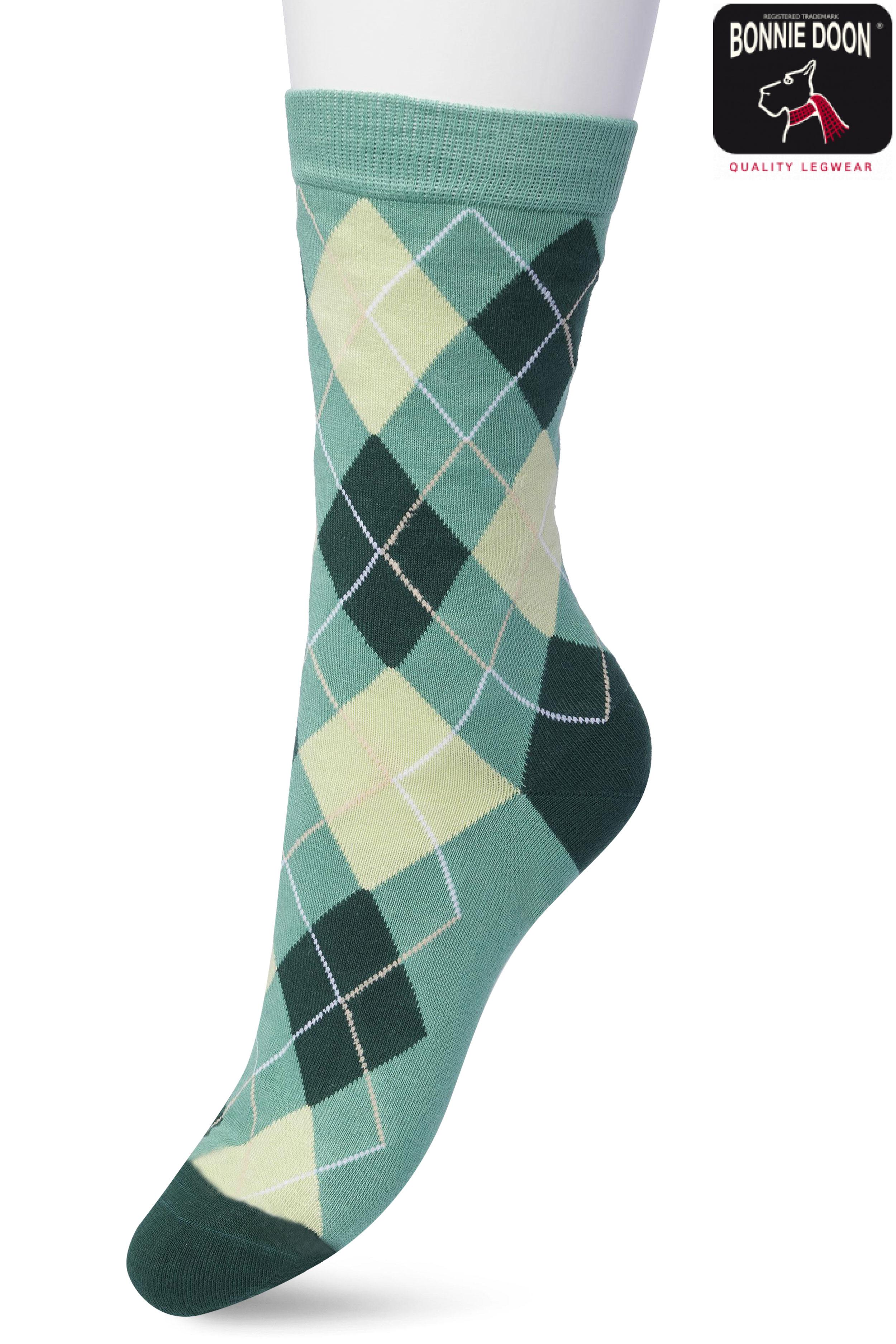 Argyle sock Malachite green