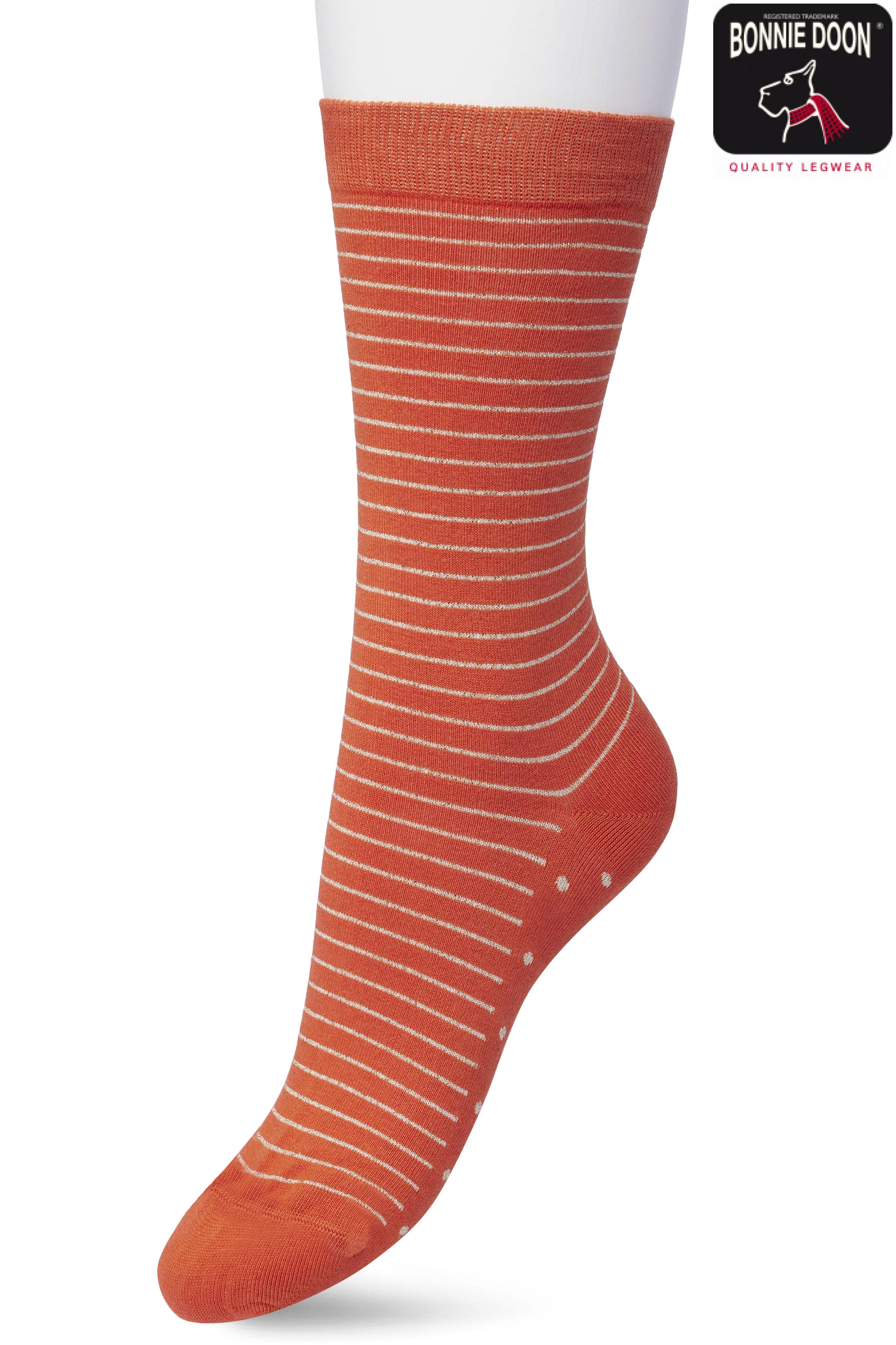 Lurex Stripe sock Burnt sienna