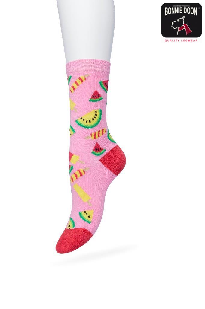 Watermelon sock Flamingo pink